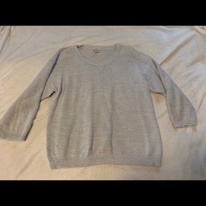 Gray, knit sweater, 3 quarter length sleeves
